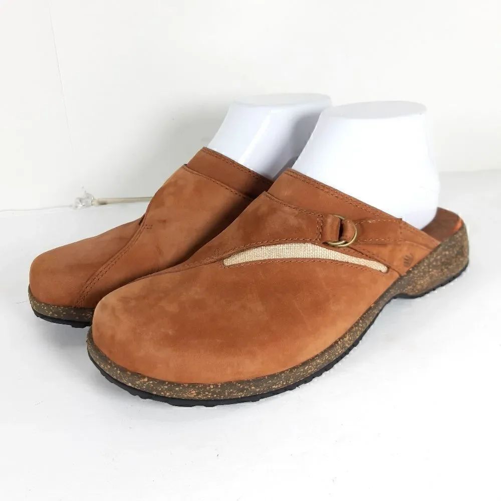 Teva Women's Ventura Light Brown Nubuck Cork Footbed Clog Mule shoes Size 8